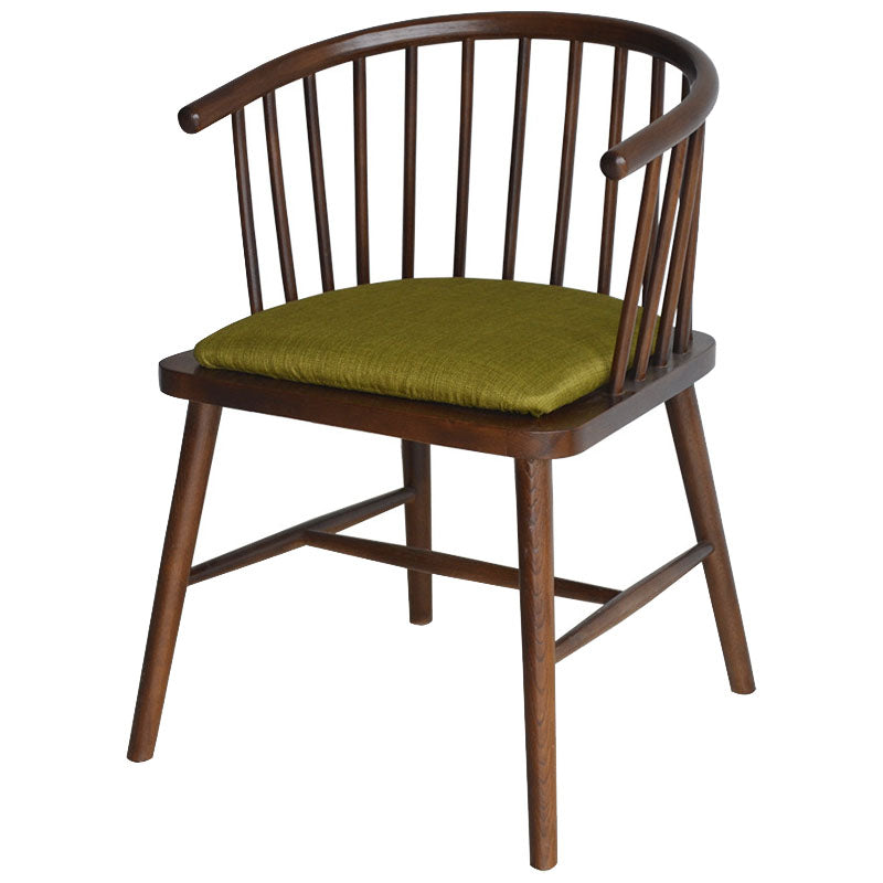 Sillón de madera contemporáneo para estancia en familia, acabado mate, respaldo Windsor, silla de comedor