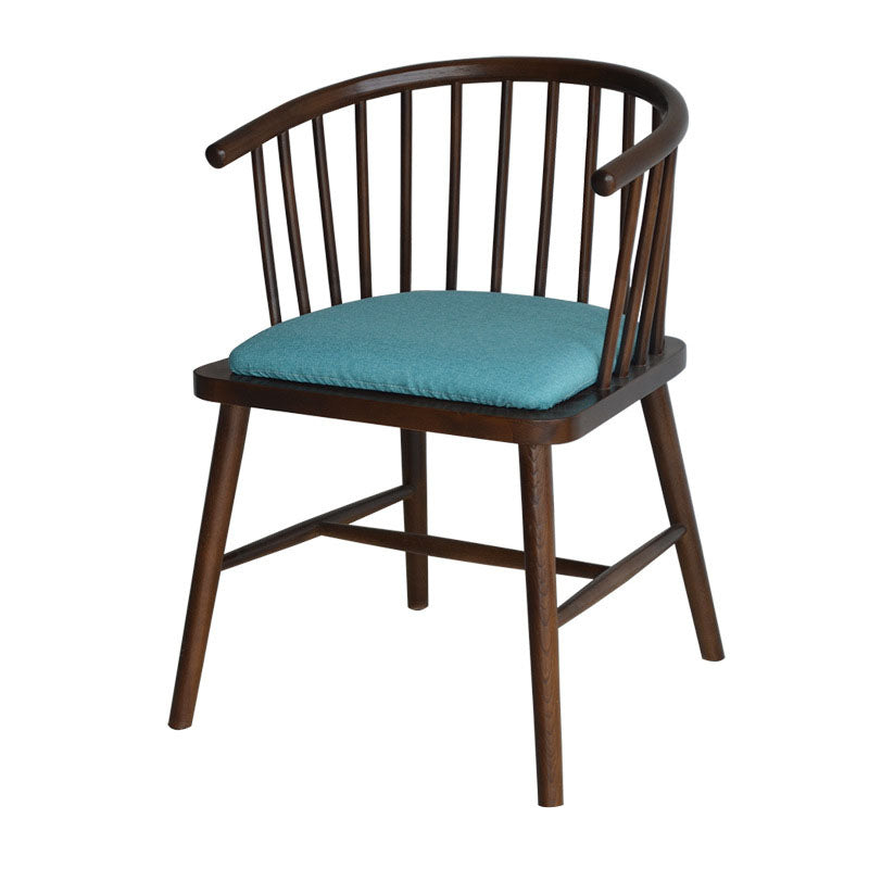 Sillón de madera contemporáneo para estancia en familia, acabado mate, respaldo Windsor, silla de comedor
