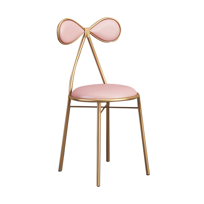 Silla lateral sin brazos de diseño nórdico, silla lateral de comedor de cuero con respaldo abierto