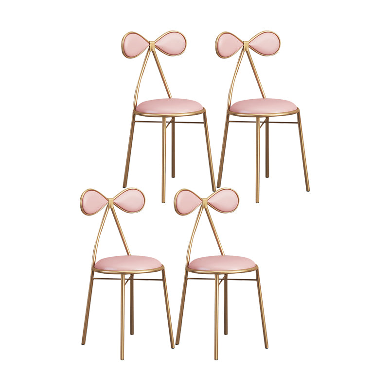 Silla lateral sin brazos de diseño nórdico, silla lateral de comedor de cuero con respaldo abierto