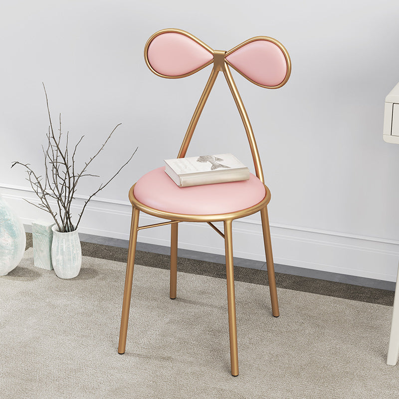 Silla lateral sin brazos de diseño nórdico, silla lateral de comedor de cuero con respaldo abierto