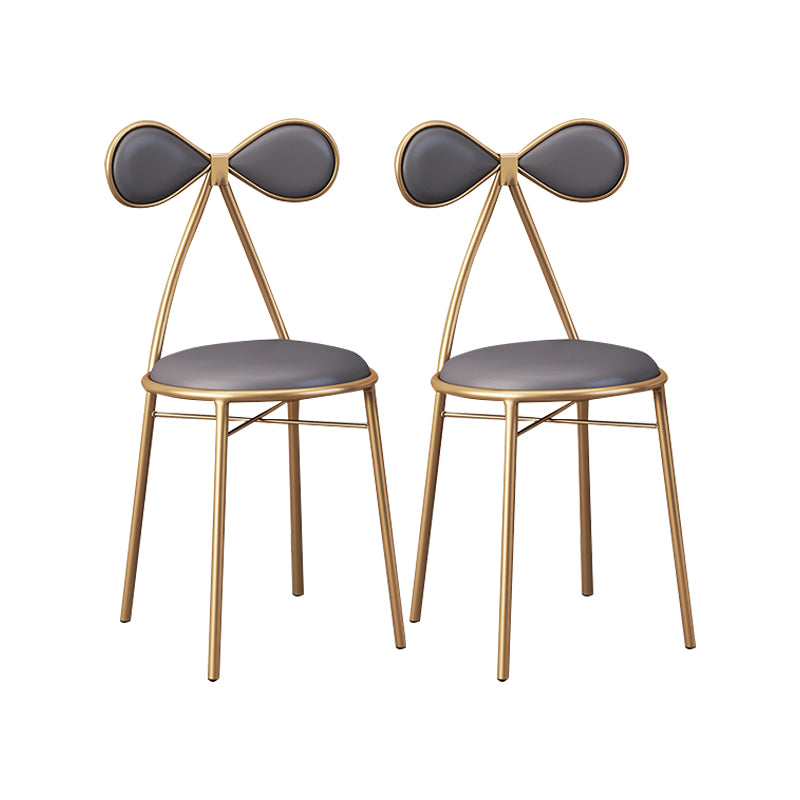 Silla lateral sin brazos de diseño nórdico, silla lateral de comedor de cuero con respaldo abierto