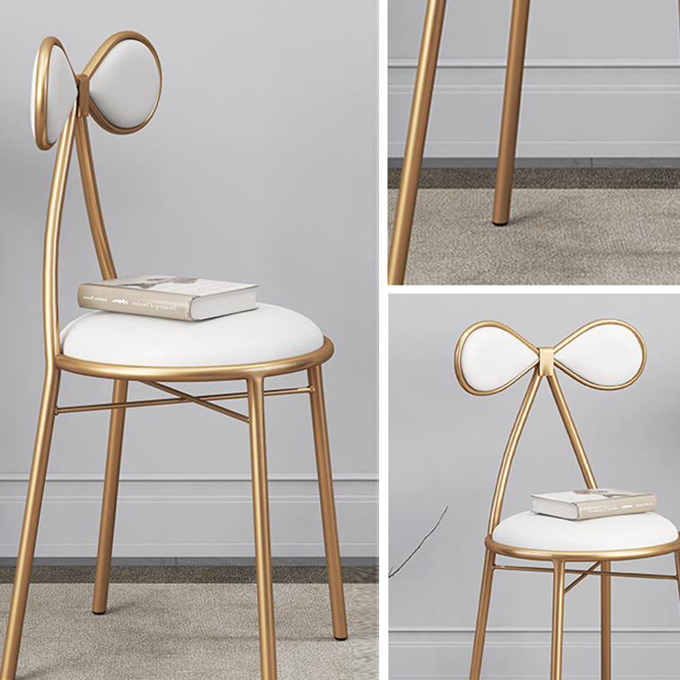 Silla lateral sin brazos de diseño nórdico, silla lateral de comedor de cuero con respaldo abierto