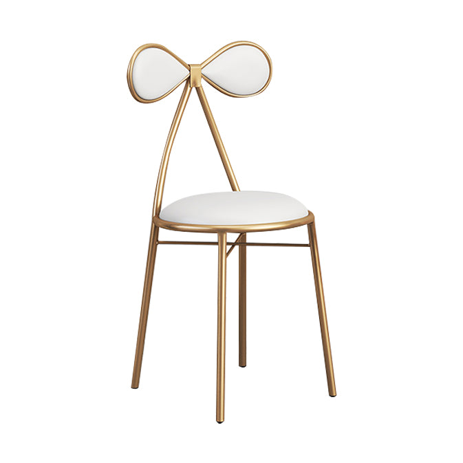 Silla lateral sin brazos de diseño nórdico, silla lateral de comedor de cuero con respaldo abierto