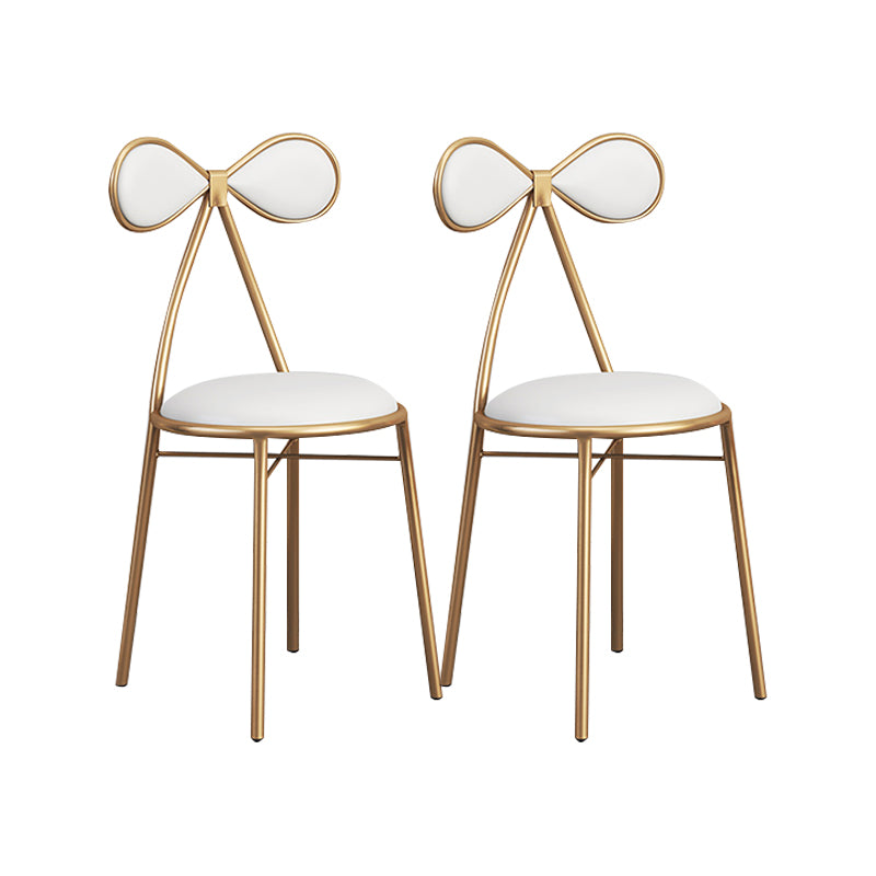 Silla lateral sin brazos de diseño nórdico, silla lateral de comedor de cuero con respaldo abierto