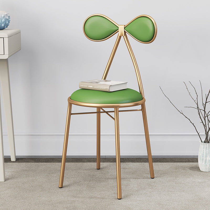 Silla lateral sin brazos de diseño nórdico, silla lateral de comedor de cuero con respaldo abierto