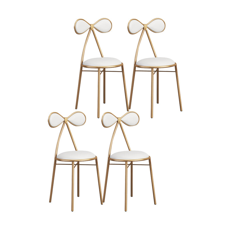 Silla lateral sin brazos de diseño nórdico, silla lateral de comedor de cuero con respaldo abierto