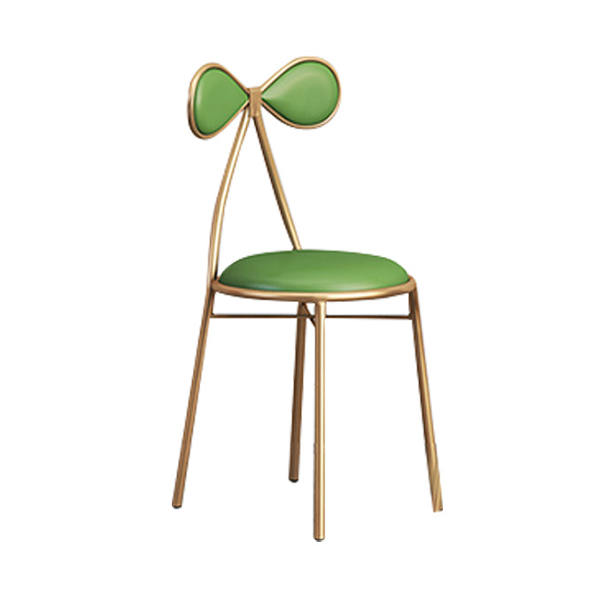 Silla lateral sin brazos de diseño nórdico, silla lateral de comedor de cuero con respaldo abierto