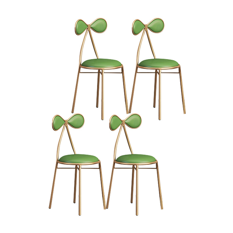 Silla lateral sin brazos de diseño nórdico, silla lateral de comedor de cuero con respaldo abierto