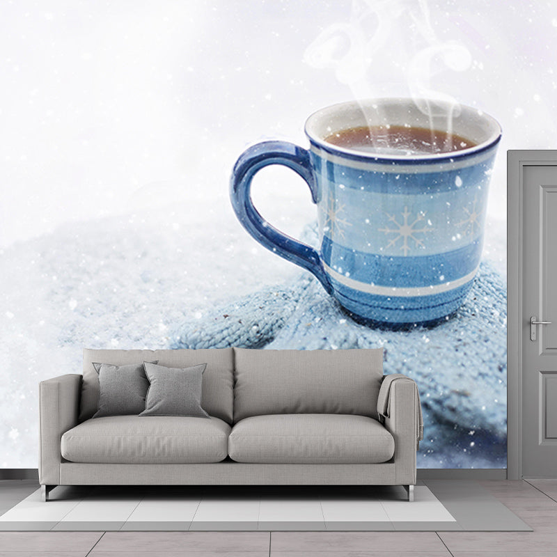 Modern Style Mural Wallpaper Coffee Environment Friendly Bedroom Wall Mural