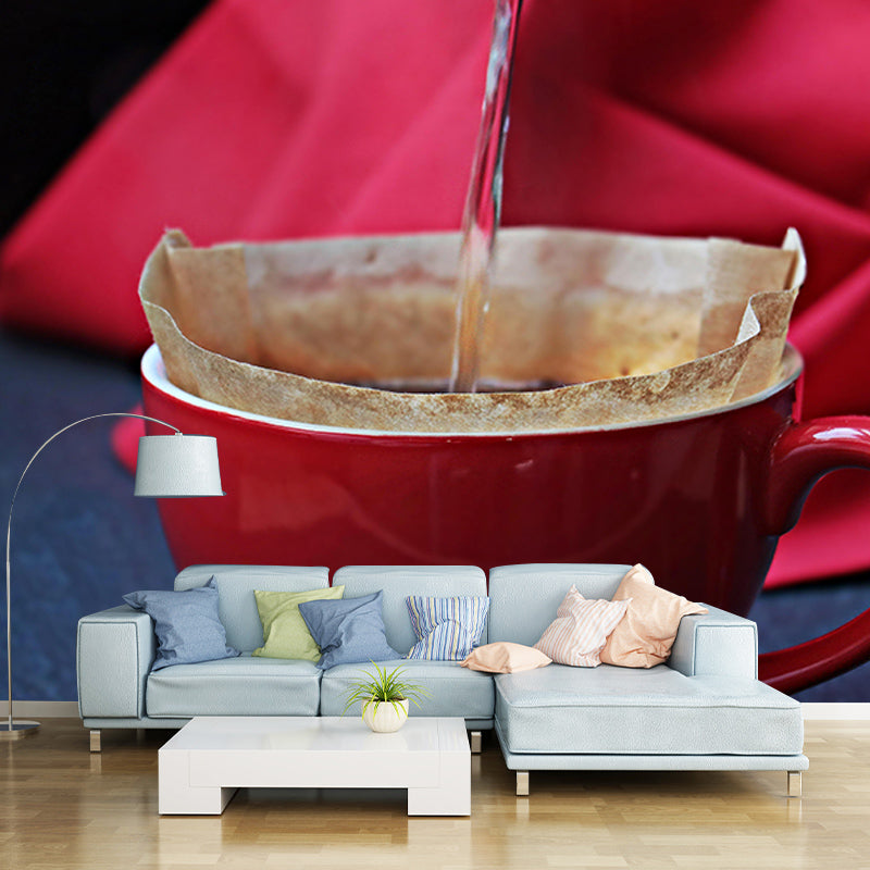 Coffee Resistant Mural Wallpaper Environment Friendly Sleeping Room Wall Mural