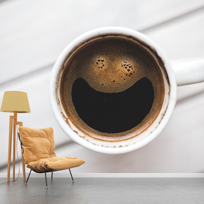 Coffee Resistant Mural Wallpaper Environment Friendly Sleeping Room Wall Mural