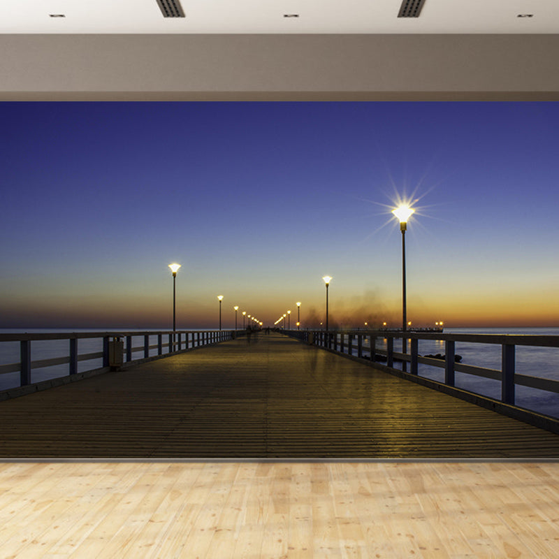 Wooden Bridge Photography Mildew Resistant Wallpaper Sleeping Room Wall Mural