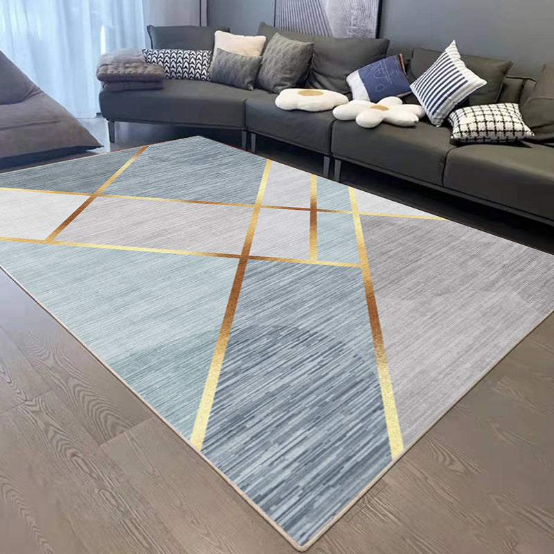 Dark Brown Graphic Rug Polyester Simple Rug Non-Slip Backing Rug for Home Decor