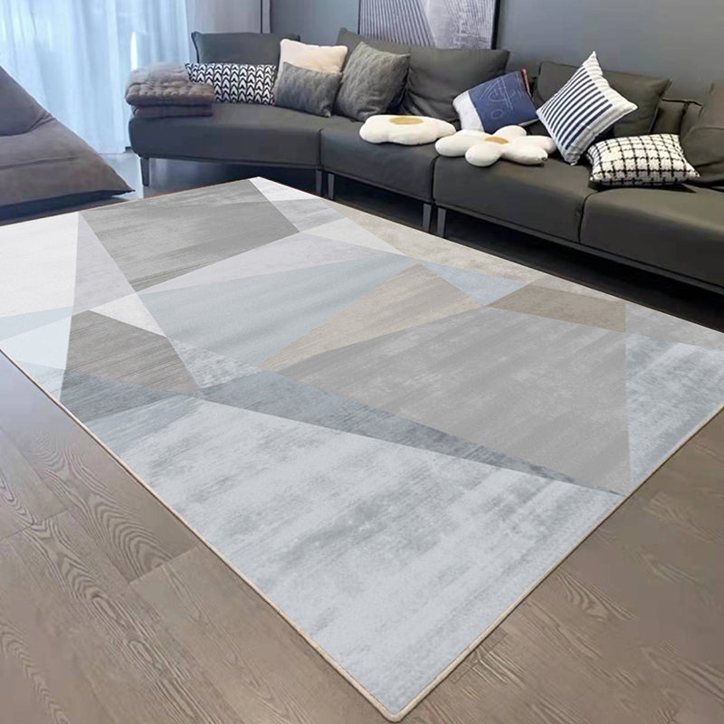 Dark Brown Graphic Rug Polyester Simple Rug Non-Slip Backing Rug for Home Decor