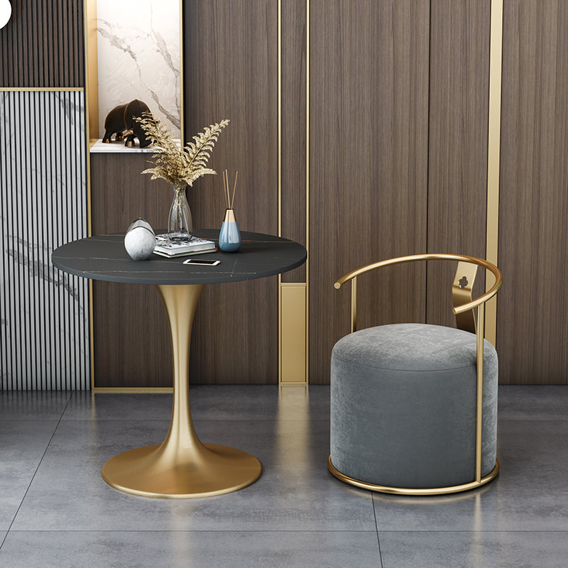 Contemporary Design 1/4/5 Pieces Dining Set Round Dining Room Table Set with Fabric Chairs