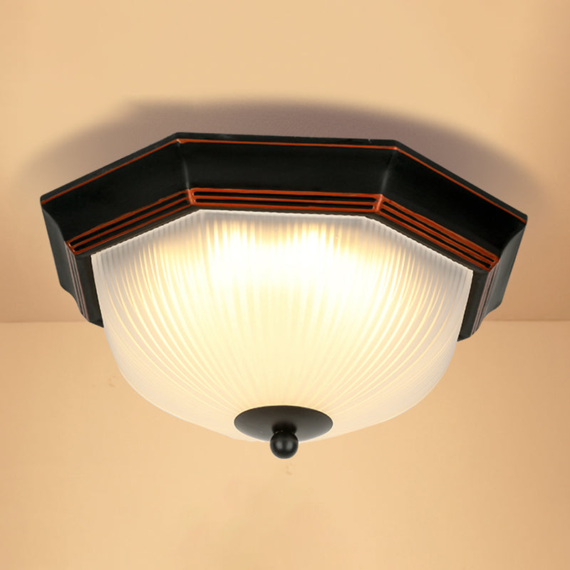 Glass Bowl Shape Flush Mount Light Fixture Simple Flush Mount Lamp