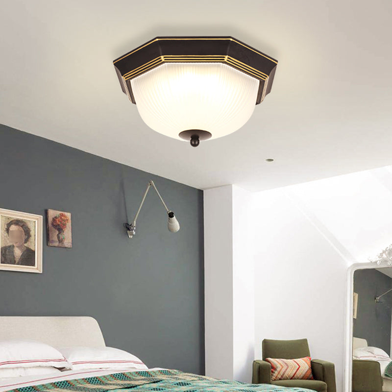 Glass Bowl Shape Flush Mount Light Fixture Simple Flush Mount Lamp