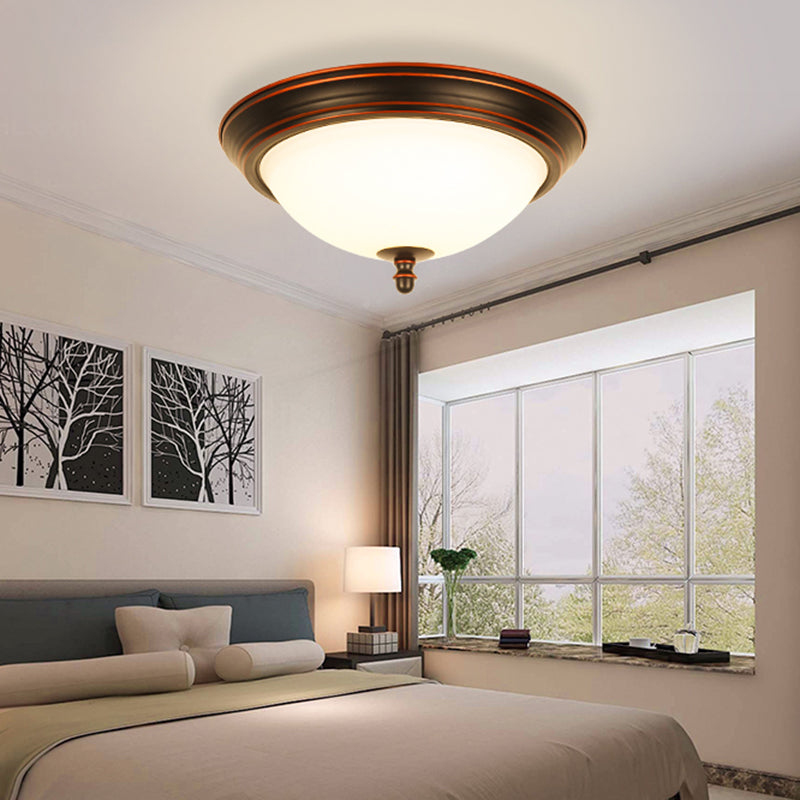 Glass Bowl Shape Flush Mount Light Fixture Simple Flush Mount Lamp