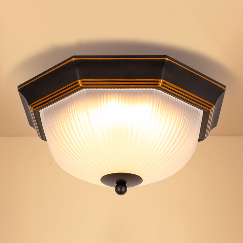 Glass Bowl Shape Flush Mount Light Fixture Simple Flush Mount Lamp