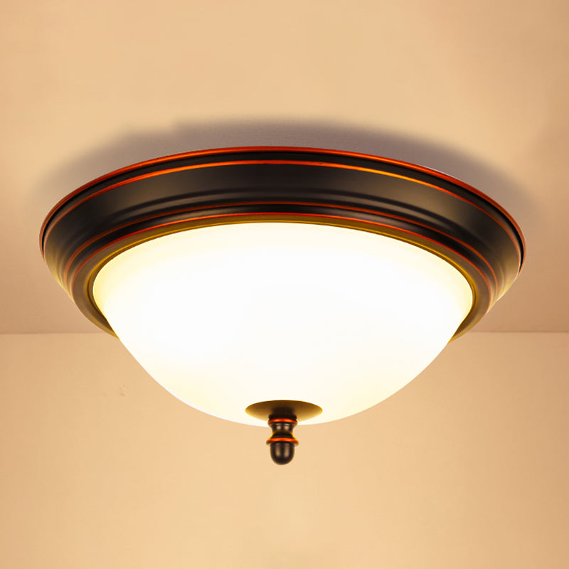 Glass Bowl Shape Flush Mount Light Fixture Simple Flush Mount Lamp
