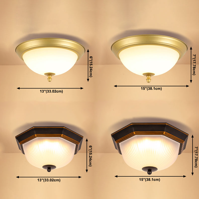 Glass Bowl Shape Flush Mount Light Fixture Simple Flush Mount Lamp