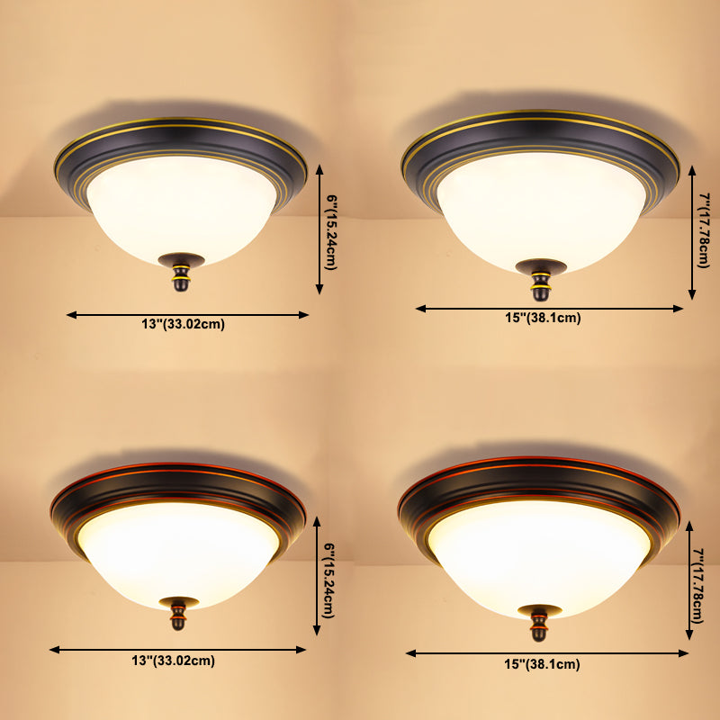 Glass Bowl Shape Flush Mount Light Fixture Simple Flush Mount Lamp