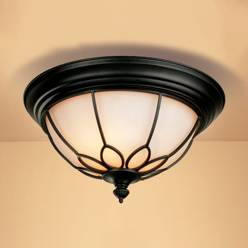 Glass Bowl Shape Flush Mount Light Fixture Simple Flush Mount Lamp