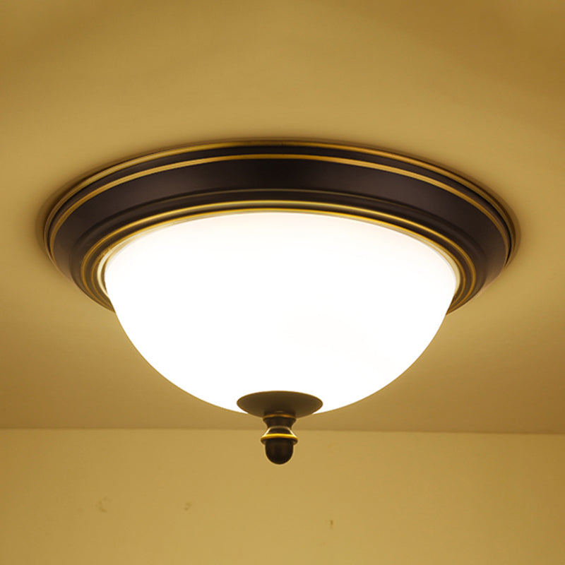 Glass Bowl Shape Flush Mount Light Fixture Simple Flush Mount Lamp