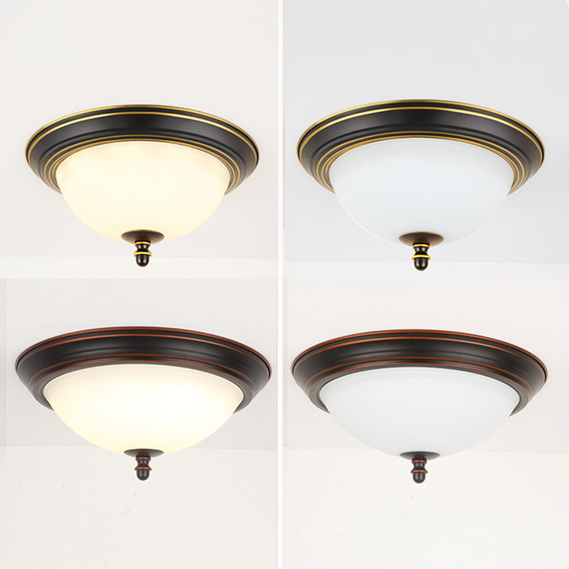 Glass Bowl Shape Flush Mount Light Fixture Simple Flush Mount Lamp