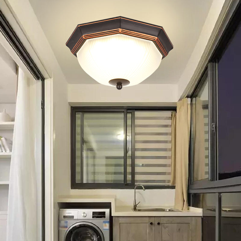 Glass Bowl Shape Flush Mount Light Fixture Simple Flush Mount Lamp