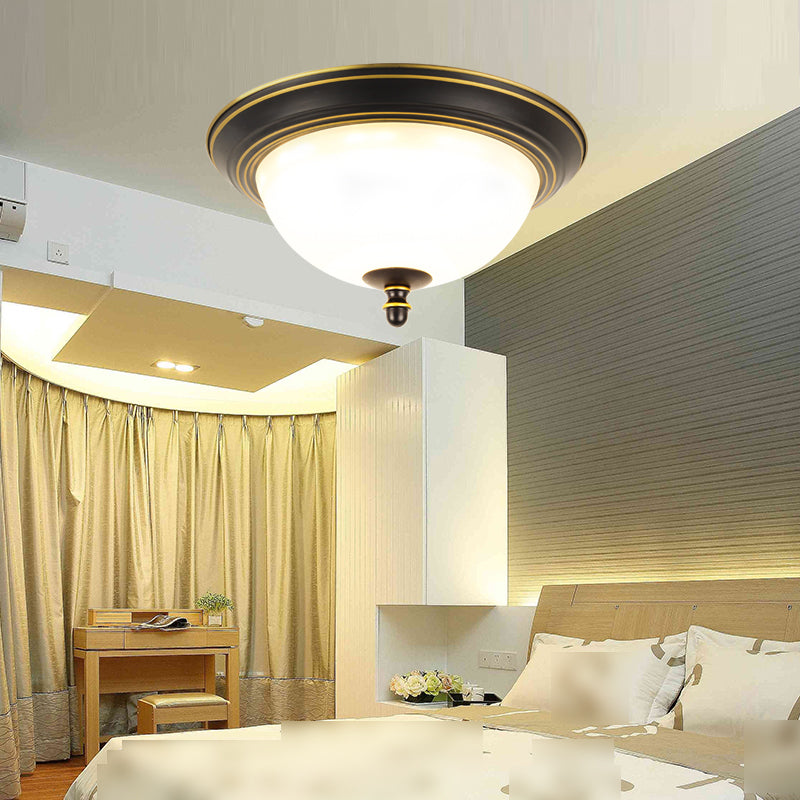 Glass Bowl Shape Flush Mount Light Fixture Simple Flush Mount Lamp