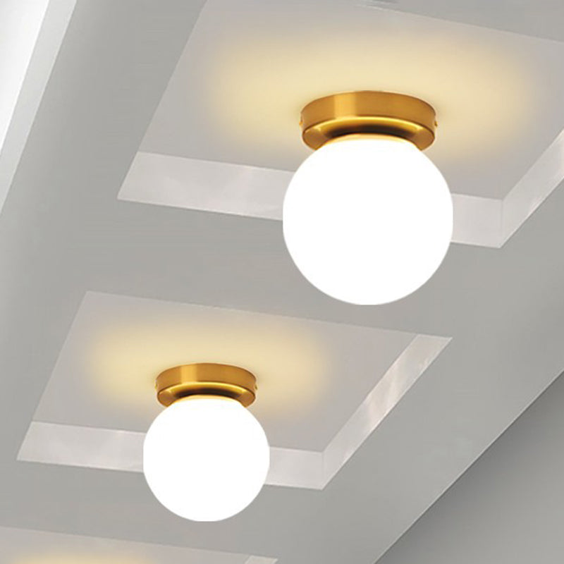 Modern Ceiling Flush Mount Light Simplicity White Glass Flush Lamp
