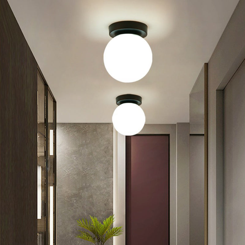 Modern Ceiling Flush Mount Light Simplicity White Glass Flush Lamp