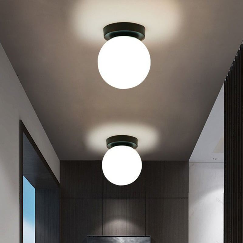 Modern Ceiling Flush Mount Light Simplicity White Glass Flush Lamp