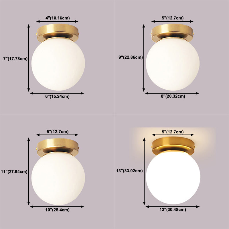 Modern Ceiling Flush Mount Light Simplicity White Glass Flush Lamp