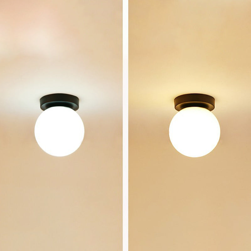 Modern Ceiling Flush Mount Light Simplicity White Glass Flush Lamp