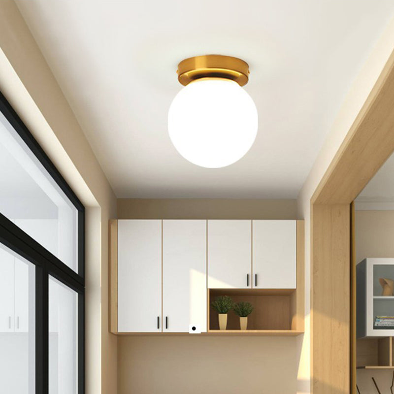 Modern Ceiling Flush Mount Light Simplicity White Glass Flush Lamp