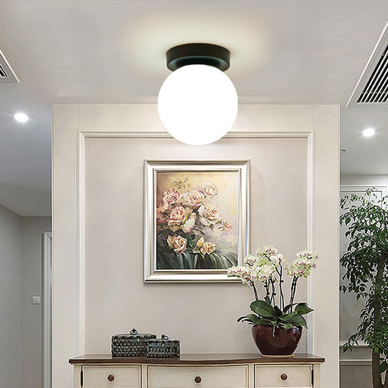 Modern Ceiling Flush Mount Light Simplicity White Glass Flush Lamp