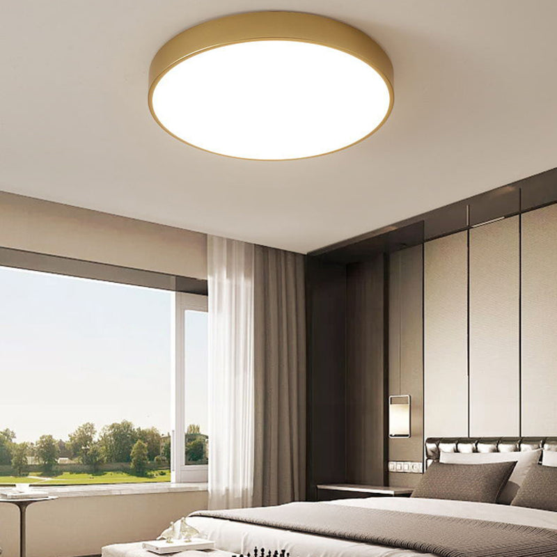 Minimalist LED Flush Mount Ceiling Light Golden Geometry Ceiling Lamp with Acrylic Shade