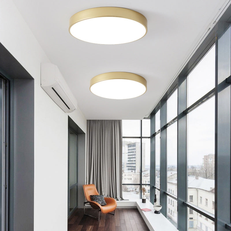 Minimalist LED Flush Mount Ceiling Light Golden Geometry Ceiling Lamp with Acrylic Shade