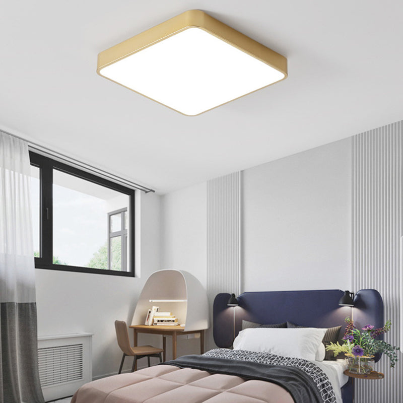 Minimalist LED Flush Mount Ceiling Light Golden Geometry Ceiling Lamp with Acrylic Shade