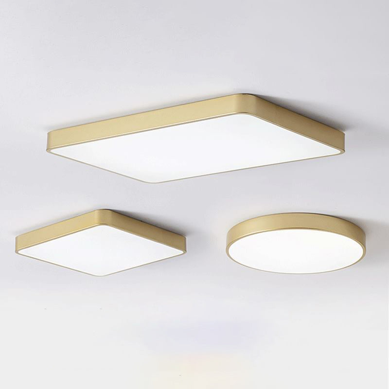 Minimalist LED Flush Mount Ceiling Light Golden Geometry Ceiling Lamp with Acrylic Shade
