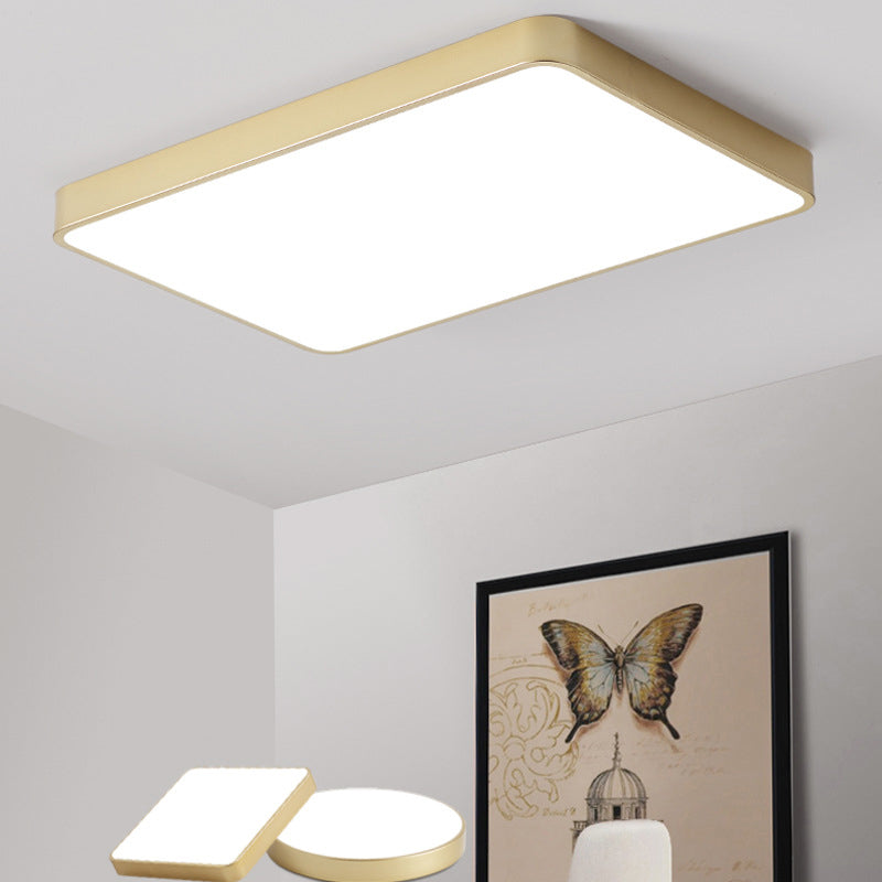 Minimalist LED Flush Mount Ceiling Light Golden Geometry Ceiling Lamp with Acrylic Shade
