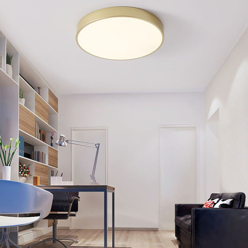 Minimalist LED Flush Mount Ceiling Light Golden Geometry Ceiling Lamp with Acrylic Shade