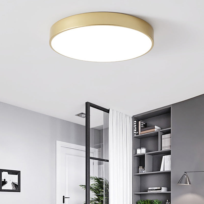 Minimalist LED Flush Mount Ceiling Light Golden Geometry Ceiling Lamp with Acrylic Shade