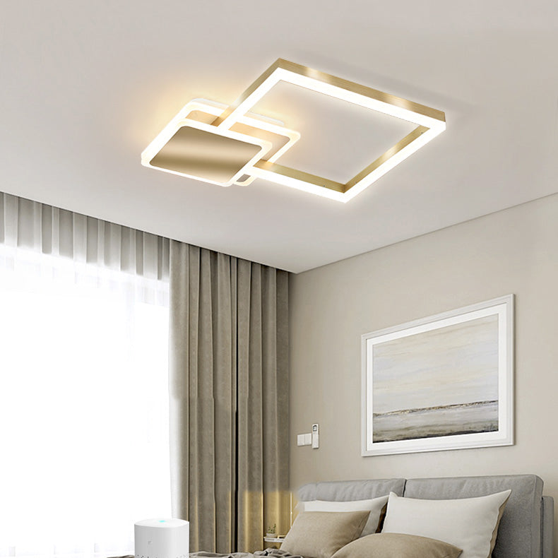 Gold Simplicity Lighting Fixture LED Flush Mounted Ceiling Lights with Acrylic Shade