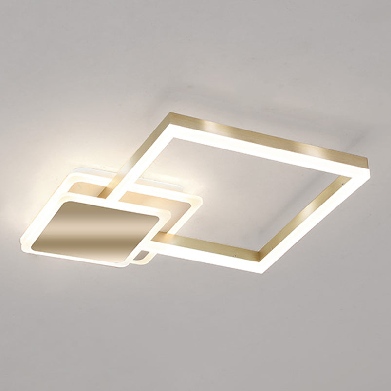 Gold Simplicity Lighting Fixture LED Flush Mounted Ceiling Lights with Acrylic Shade