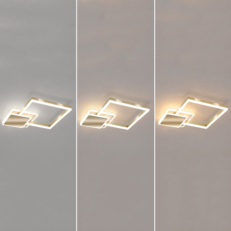 Gold Simplicity Lighting Fixture LED Flush Mounted Ceiling Lights with Acrylic Shade