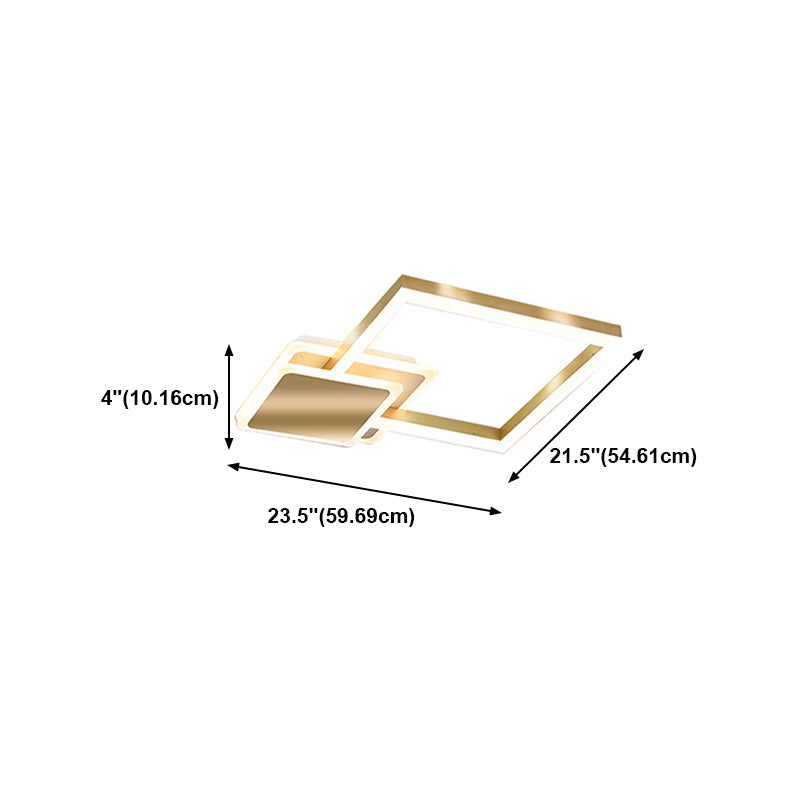 Gold Simplicity Lighting Fixture LED Flush Mounted Ceiling Lights with Acrylic Shade